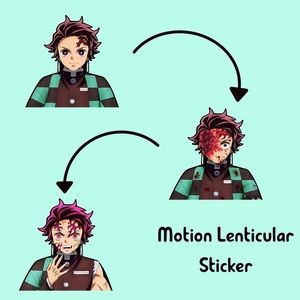 Demon Slayer: Tanjiro Kamado anime/manga 3D Lenticular Motion Effect Stickers